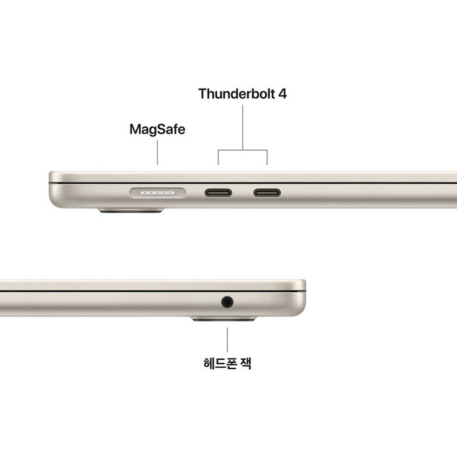 맥북에어 15 M5, 10코어 CPU, 10코어 GPU, 16GB RAM, 1TB SSD - 스타라이트 [MDVE4KH/A]