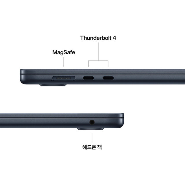 맥북에어 15 M5, 10코어 CPU, 10코어 GPU, 16GB RAM, 512GB SSD - 미드나이트 [MDVH4KH/A]