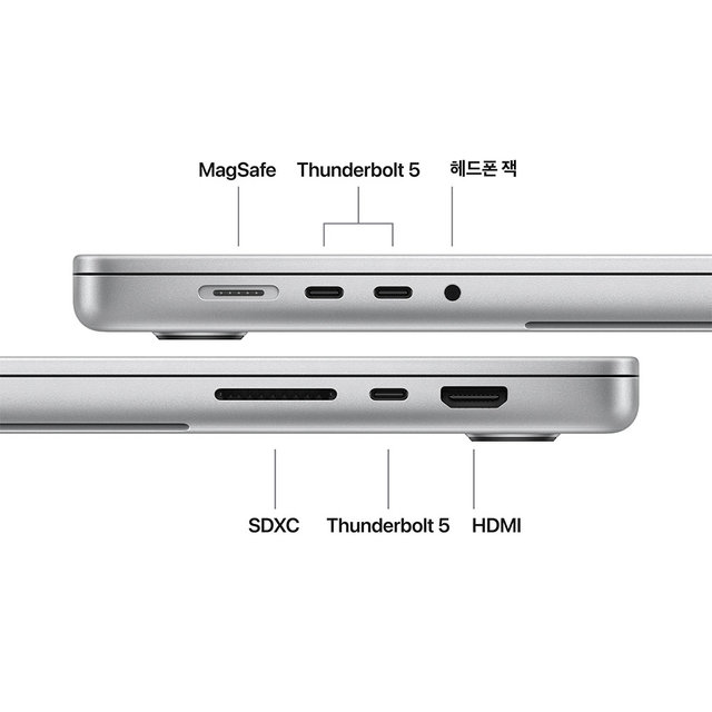 맥북프로 16 M5 Max, 18코어 CPU, 32코어 GPU, 36GB RAM, 2TB SSD - 실버 [MGE74KH/A]