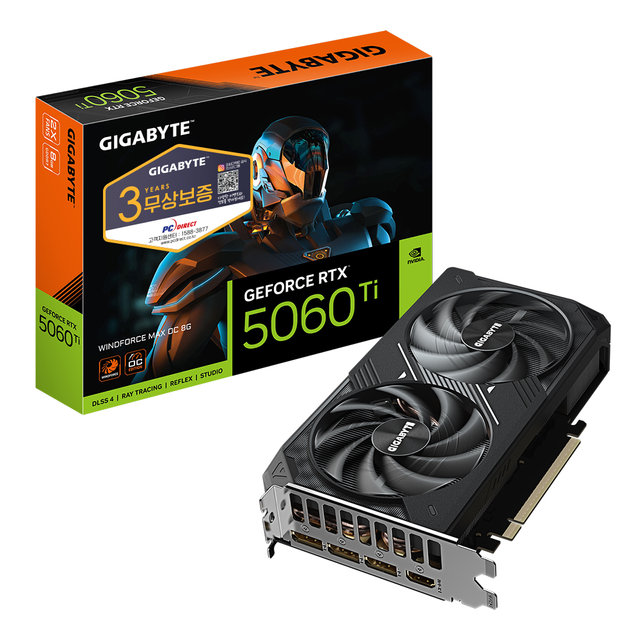 GIGABYTE 지포스 RTX 5060 Ti WINDFORCE MAX OC D7 8GB 피씨디렉트_VGA