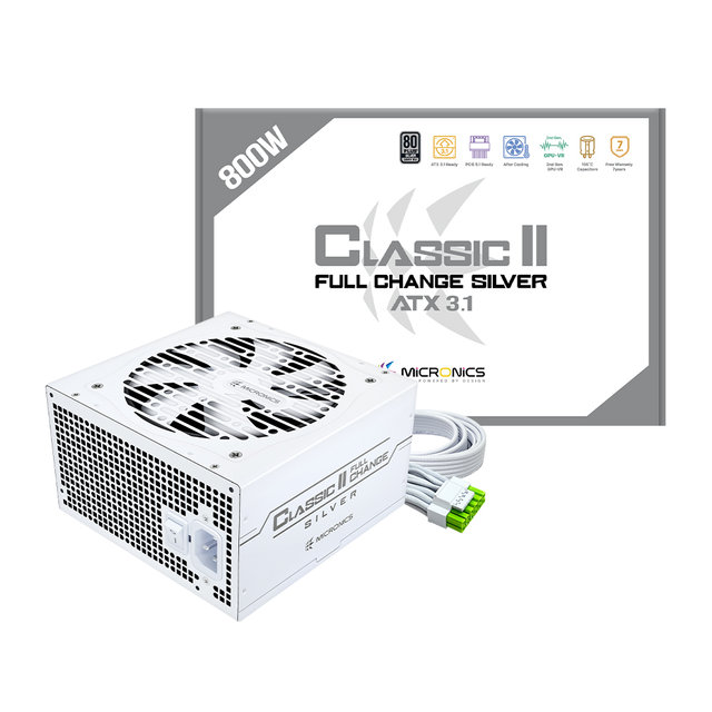 마이크로닉스 Classic II 풀체인지 800W 80PLUS 실버 ATX3.1 화이트 컴퓨터 파워서플라이