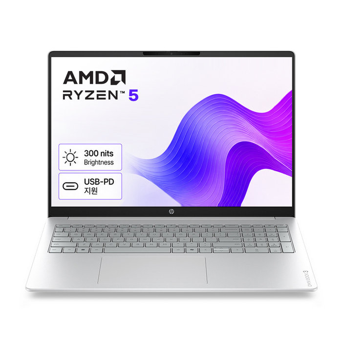 HP HP 옴니북3 16-by0045AU 2K 300nit 라이젠 R5-40/16GB/512GB/FreeDos USB-PD 가성비 사무용 노트북