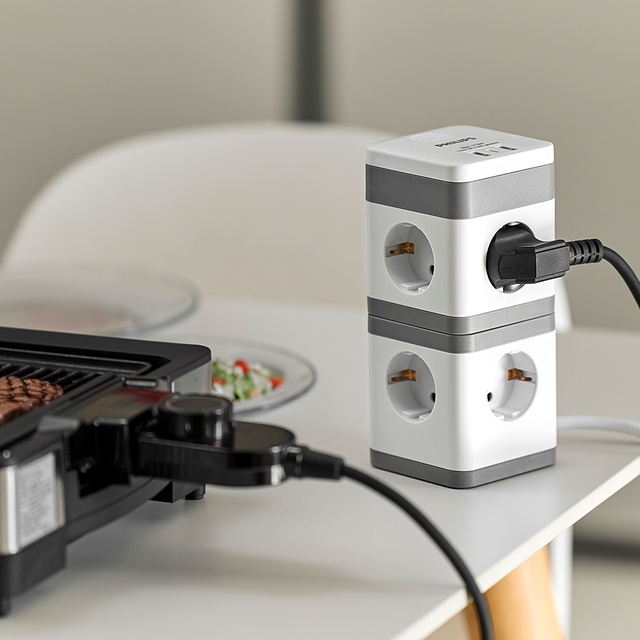 필립스 고용량 파워 타워탭 디자인 멀티탭 8구 USB C타입 A타입 3M 납작 콘센트
