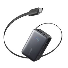 [하이마트] 앤커 ANKER 나노 파워뱅크 10000mAh 45W 보조배터리 (C타입 케이블 일체형) 블랙