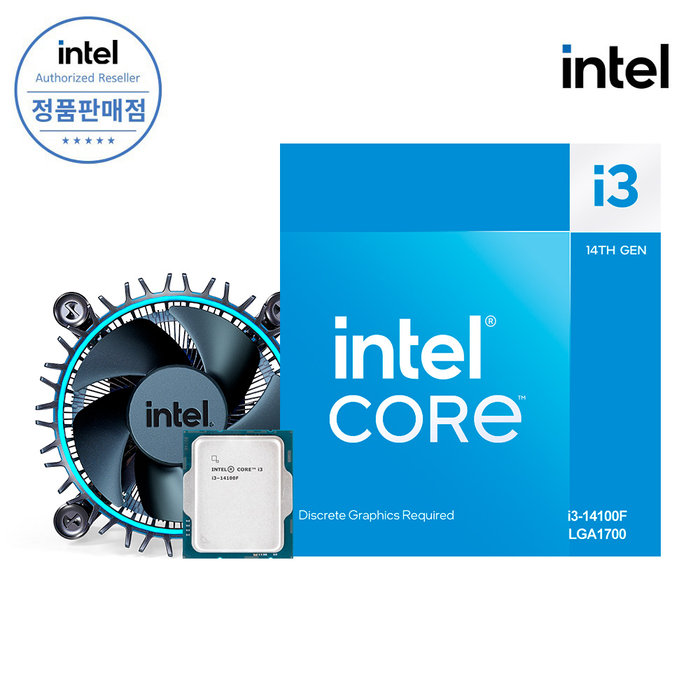인텔 인텔 14세대 CPU 코어 i3-14100f 랩터레이크-R 벌크
