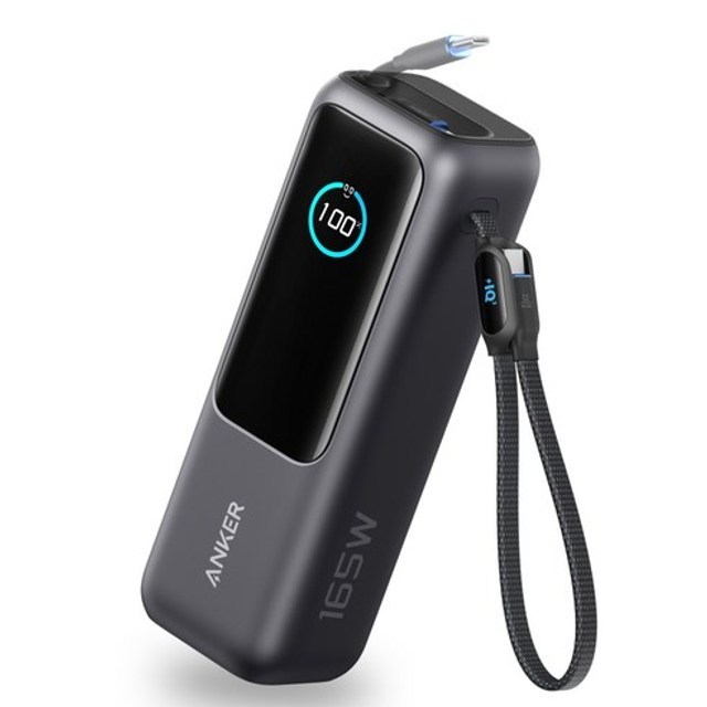 [비노출] ANKER 랩탑 파워뱅크25000mAh 165W 보조배터리 (C타입 케이블 일체형) 블랙 A1695