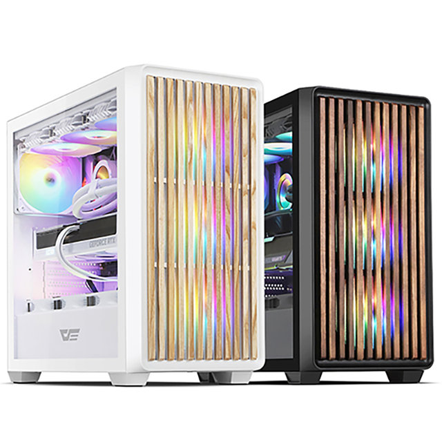 다크플래쉬 DW500 우드 MESH RGB (화이트) 미들케이스