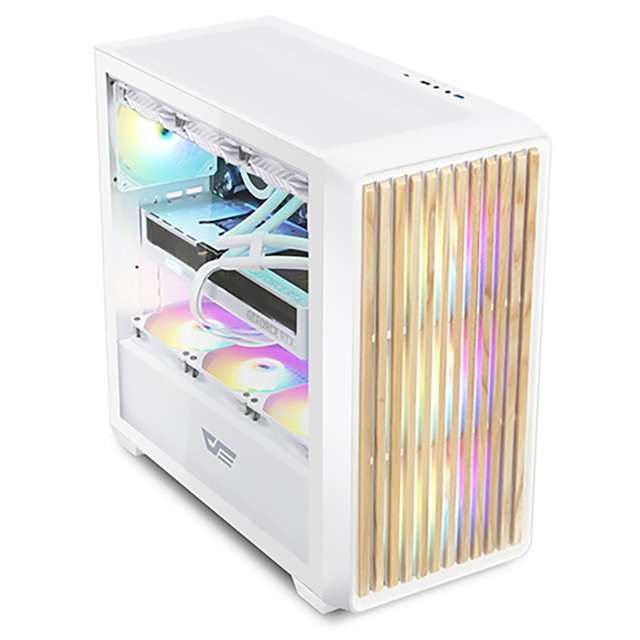 다크플래쉬 DW500 우드 MESH RGB (화이트) 미들타워