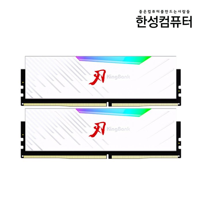 KINGBANK 한성컴퓨터 KingBank KRRW DDR5-6000 CL30 32GB 16GBx2 RGB 화이트 패키지