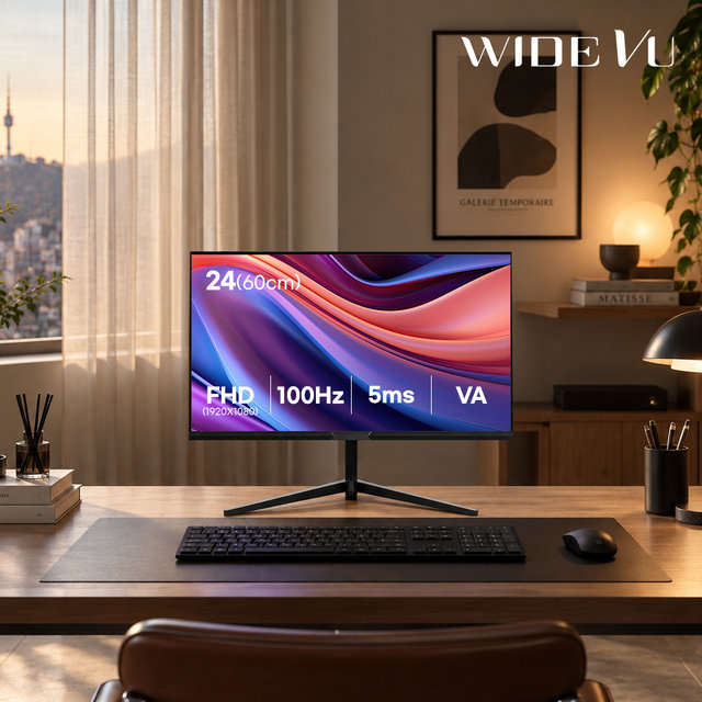 와이드뷰 VA FHD 60cm(24인치) 모니터 100Hz 컴퓨터 업무용 사무용 모니터