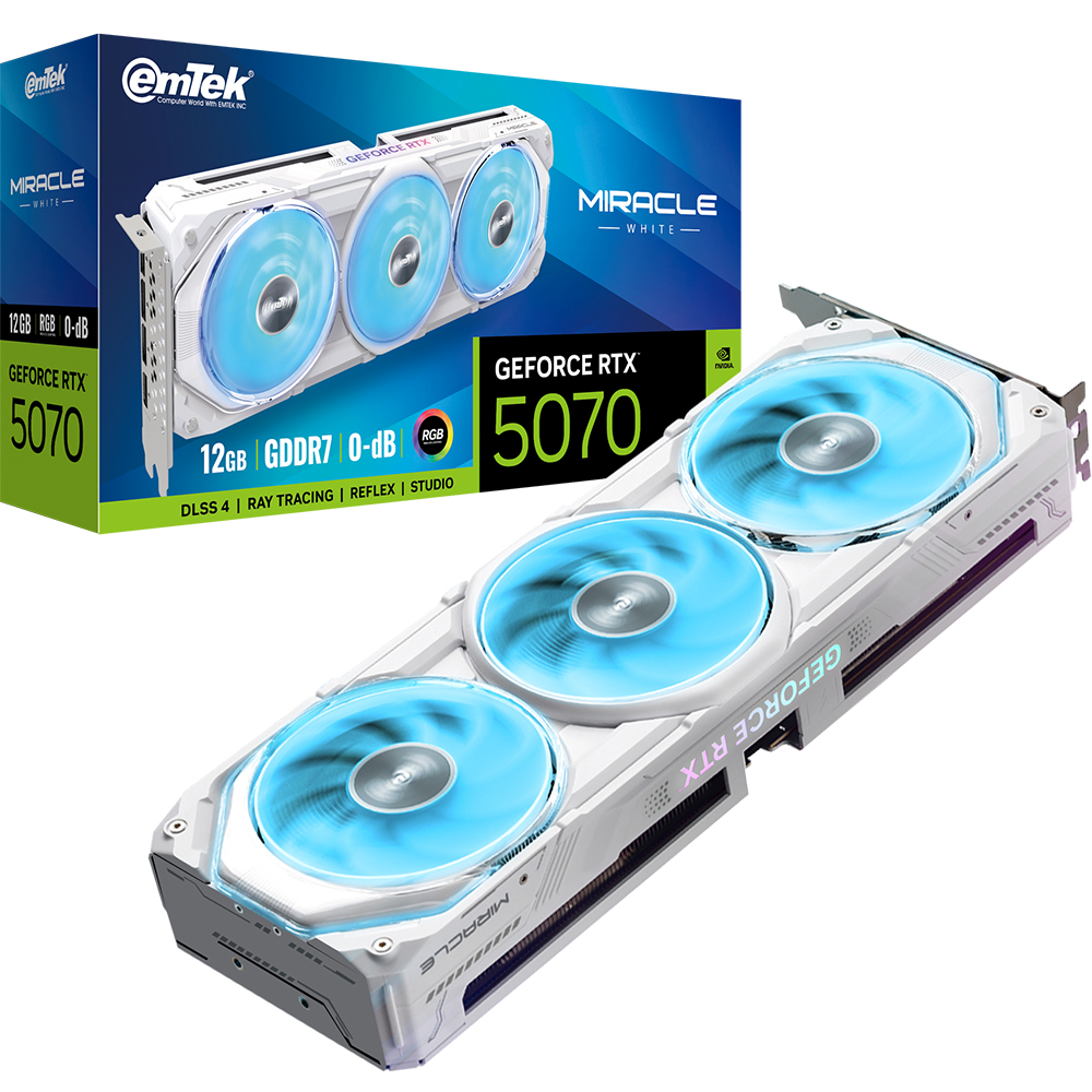 이엠텍 (주)이엠텍아이엔씨 이엠텍 지포스 RTX 5070 MIRACLE WHITE D7 12GB