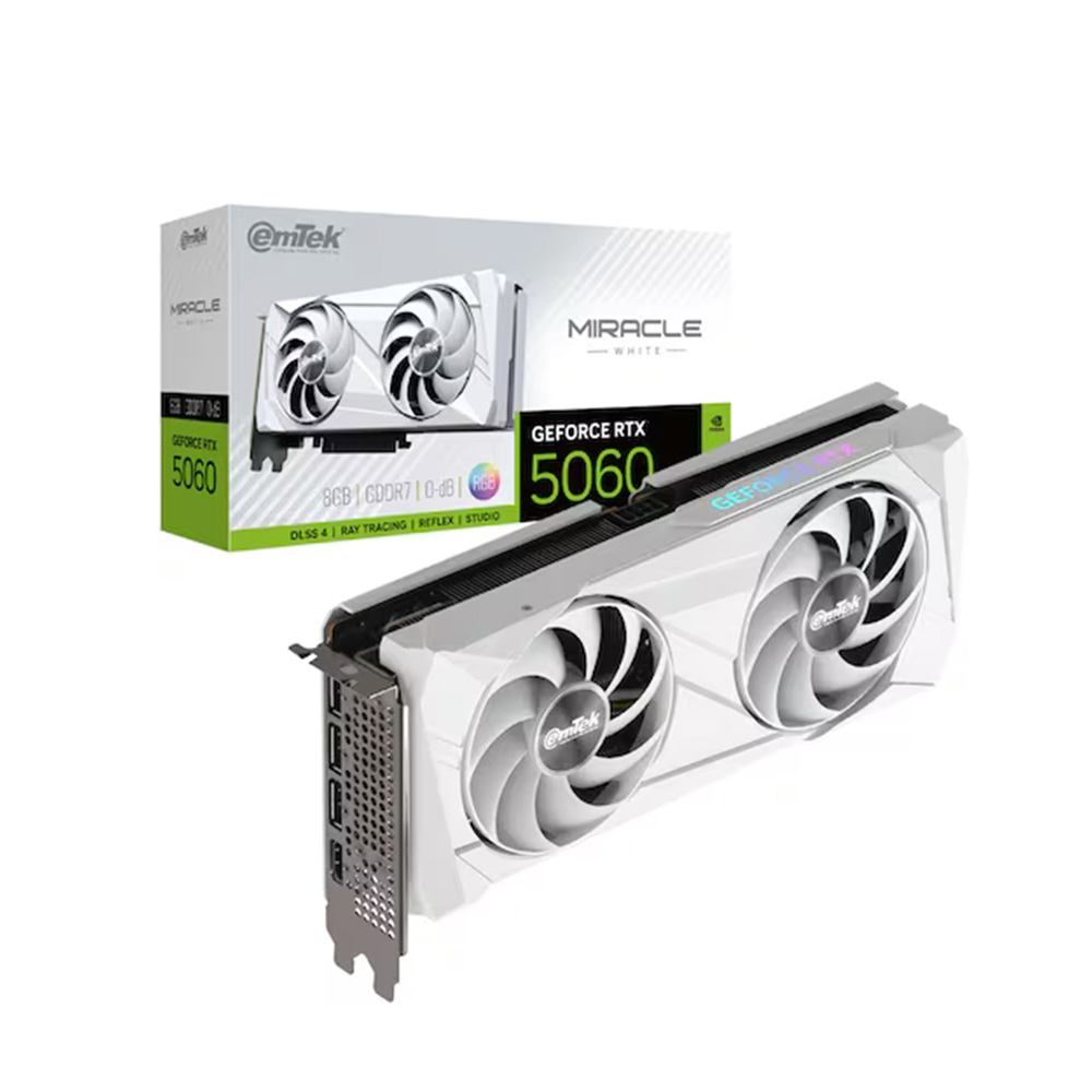이엠텍 (주)이엠텍아이엔씨 이엠텍 지포스 RTX 5060 MIRACLE WHITE D7 8GB