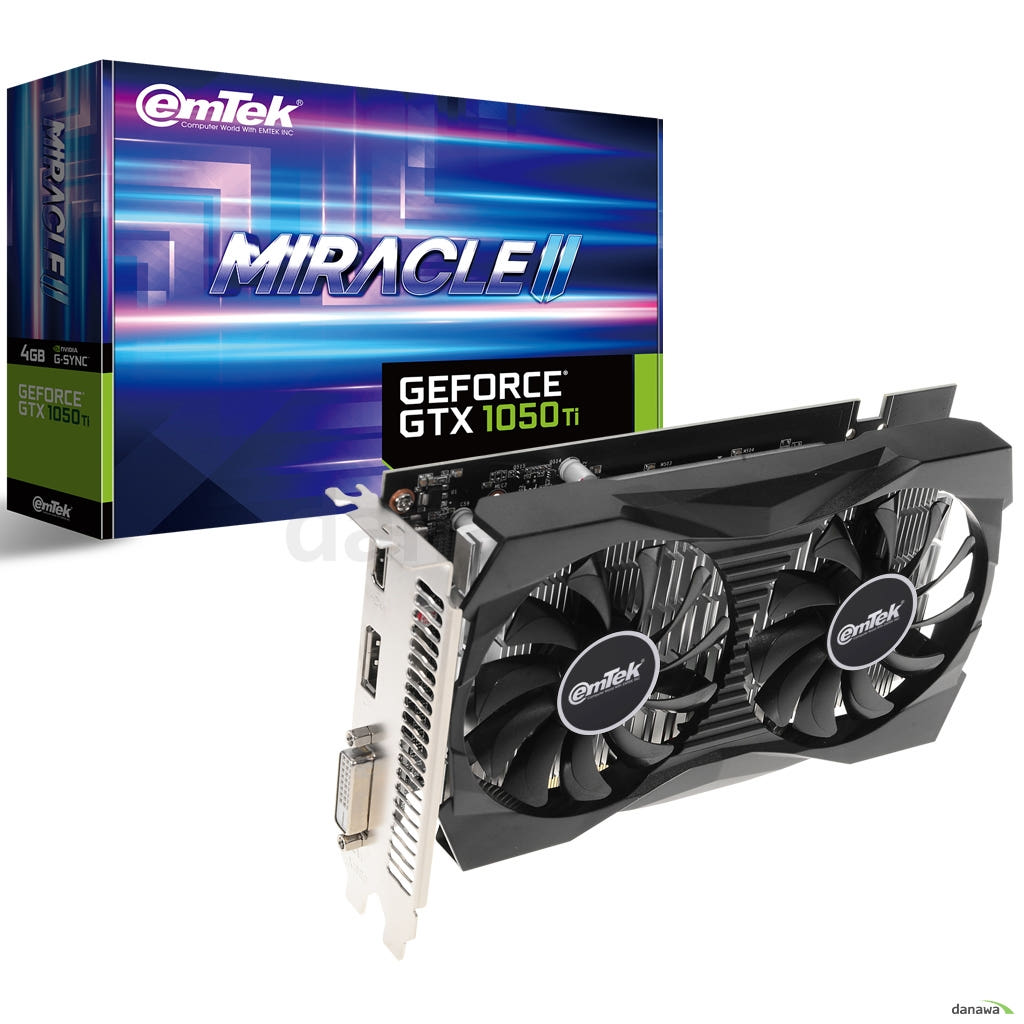 이엠텍 (주)이엠텍아이엔씨 이엠텍 지포스 GTX 1050 Ti MIRACLE II D5 4GB